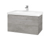 Dreja Umývadlová skrinka BIG INN SZZ 80 - D01 Betón / Úchytka T02 / D01 Betón