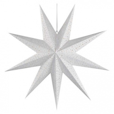 EMOS DCAZ09 LED hviezda papierová závesná, E14, 25W, IP20, 60cm, biela/zlatá