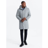 Ombre Monochrome long men's hooded coat - grey melange šedá L Ombre 5902228916062