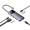 Dokovacia stanica Baseus Metal Gleam 2 Series 6v1 (2xUSB 3.0, USB-C, USB-C PD, HDMI, RJ45) sivá B00061802813-00