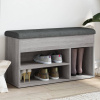 Lavička na topánky sivá sonoma 82x32x45,5 cm kompozitné drevo-ForU-835031