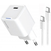 COLORWAY 1x USB-C/ sieťová nabíjačka/ GaN/ PD/ PPS/ 35W/ Vrátane 100cm kábla/ Biela
