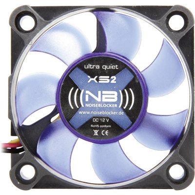 NoiseBlocker BlackSilent XS2 PC vetrák s krytom čierna, modrá (priesvitná) (š x v x h) 50 x 50 x 10 mm; ITR-XS-2