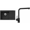 Set Sinks G5530 (dřez Rim 780 L Granblack 30 levý + baterie Elka Černá matná)