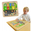MASTERKIDZ Magnetická tabuľa na triedenie odpadu Montessori Recyklačné auto