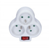 Solight rozbočka, 3 x 10A, bílá, vypínač - P99