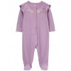 CARTER'S Overal na cvoky Sleep&Play Purple Floral dievča NB/ veľ. 56
