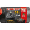 Alufix Vrecia na odpadky zaťahovacie LDPE 35 l 28µm 2 vrstvové 15 ks sivo-čierne