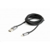 GEMBIRD CABLEXPERT USB 2.0 Nabíjací a synchronizačný kábel Lightning (IP5 a vyšší), opletený, 1,8 m, čierny, blister CCB-mUSB2B-AMLM-6