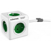 Cubenest Powercube Extended, 5× zásuvka, 1,5 m, biela/zelená, detská poistka, uzemnenie, dok, max. 10A/250V~2500W
