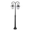 Záhradné stĺpové svietidlo OLD DOUBLE v čiernej farbe