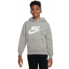 Chlapčené mikiny Nike Kids Sportswear Club Fleece - dark grey heather/white - Sivý (M)