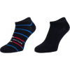 Tommy Hilfiger MEN SNEAKER 2P BRETON STRIPE čierna,modrá Pánske ponožky 39 - 42