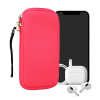 kwmobile Universal telefon Pouch Size XXL - 7 - Neoprene smartphone Pouch with Zip - Water-Repellent Mobile Pouzdro na telefon - Sleeve in neonově růžová