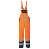 Portwest S489 HI-VIS CONTRAST Reflexné nohavice na traky M, Fluorescenčno oranžová-Námornícka modrá
