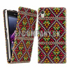 Kožený obal Sony Xperia Z1 – Flip Aztec Tribal
