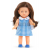 Bábika Mini Corolline Romy Corolle dlhé hnedé vlasy s hnedými očami a modré šaty 20 cm