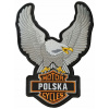 VAR nášivka MOTOR CYCLES POĽSKO orol 25 x 32 cm šedá