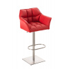 Design-Shop Damas E1 nerezový rám / koženka Červená