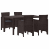 zahrada-XL Záhradný jedálenský set 5 pcs Hnedá Polt ratan 3378700