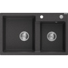 Mexen Tomas, granitový drez 800x500x190 mm, 2-komorový, čierna škvrnitá, 6516802000-76