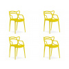 Textilomanie Sada 4 ks plastových stoličiek KATO, žltá