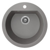 Laveo Dafne, 1-komorový granitový drez 510x510x205 mm, šedá, LAV-SBD_580T