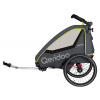Qeridoo Vozík za bicykel detský Qupa 2, nosnosť: 44 kg, 40 l, sivo-zelený, Q-QUP2-23-LI