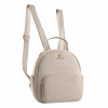 BETLEWSKI Dámsky mestský batoh z ekokože, pohodlný, béžový so zlatými detailmi