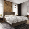 Textilomanie Čalúnená posteľ boxspring MERALIS 160x200 cm hnedá Matrac: Matrac Bonell pružinový