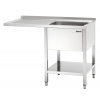 Bartscher Nerezový stôl s drezom, 1 vaňa vpravo 700 W1200