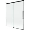 Mexen Rox, 2-krídlová posuvná vaňová zástena 140 x 150 cm, 8mm číre sklo, čierny matný profil, 8C9-140-001-70-00