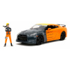 Autíčko Nissan GT-R 2009 Jada kovové s otvárateľnými časťami a figúrka Naruto dĺžka 20 cm 1:24 od 8 rokov JA3255054