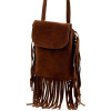 Dámska malá kožená crossbody kabelka hnedá na telefón Luka 25-048