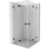 Mexen Lunar-F Duo, skladací sprchový kút 90 x 90 cm, 8mm číre sklo, čierny profil, 836-090L-090P-70-00