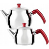 Čajník, kanvica na čaj - Dvojlôžková kanvica pre turecký čaj 1.6L oceľ (Čajník, kanvica na čaj - Dvojlôžková kanvica pre turecký čaj 1.6L oceľ)