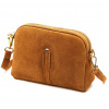 Dámska crossbody kabelka Luka 25-084 z koňakovohnedej semišovej kože 22,5 x 15,5 x 8 cm