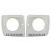 KITT Headlights Covers White with LED DRL Daytime Running Lights suitable for Mercedes G-Class W463 (1989-2012) G65 Design Chrome