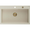 Mexen Elix jednokomorový žulový drez 800 x 500 mm, béžový, sifón zlatý - 6527801005-69-G