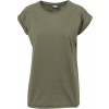 Urban Classics Dámske tričko s pČervenáĺženými ramenami TB771 Zelená Olive XL