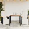 3dílný zahradní bistro set s poduškami černý polyratan Černý 3276959