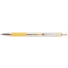 Guľôčkové pero, 0,24 mm, stláčací mechanizmus, nerezová oceľ, farba tela: pastelová žltá, ZEBRA 