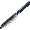 IZMAEL Damaškový kuchynský nôž Seiryuu Santoku/Modrá 18.1 cm