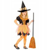 KOSTÝM MALÁ ORANŽOVÁ ČARODEJNICA HALLOWEEN 116