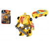 Teddies Transformer auto/robot plast 14cm žltý na karte 17x26x6cm