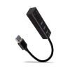 AXAGON HMA-CR3A SuperSpeed hub, USB-A 5Gbps -> 3x USB-A & Card Reader, metal