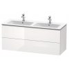 Duravit L-Cube - Umývadlová skrinka 55x129x48 cm, 2 zásuvky, lesklá biela LC625802222