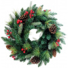 MagicHome Vianoce Veniec MagicHome Vianoce, Berry, prírodný, s čečinou a šiškami, 40 cm