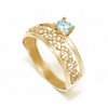 585 zlatý prsteň PRÍRODNÉ TOPAZ , cubic Zirconia (585 zlatý prsteň PRÍRODNÉ TOPAZ , cubic Zirconia)