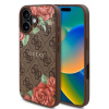Guess Puzdro 4G Flower Print MagSafe iPhone 16 hnedé